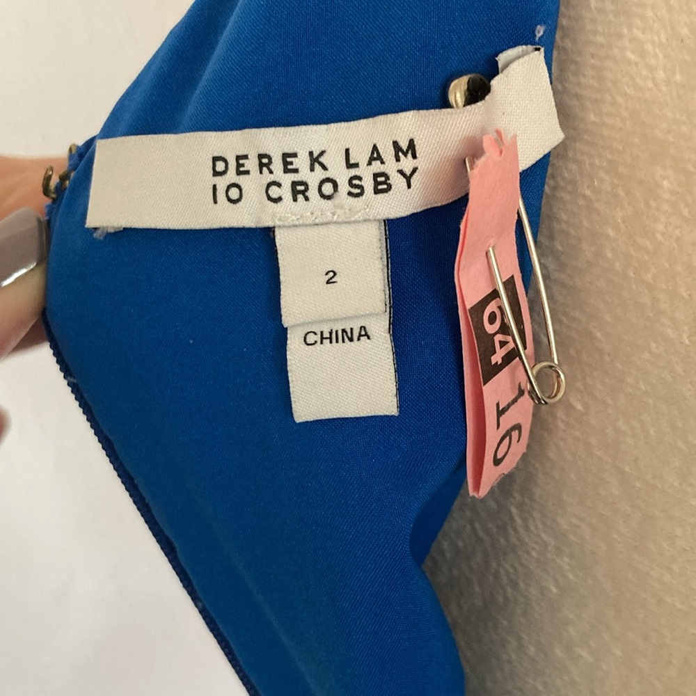 V Neck Blue Dress, Like New, Size 2 - Picture 8 of 9